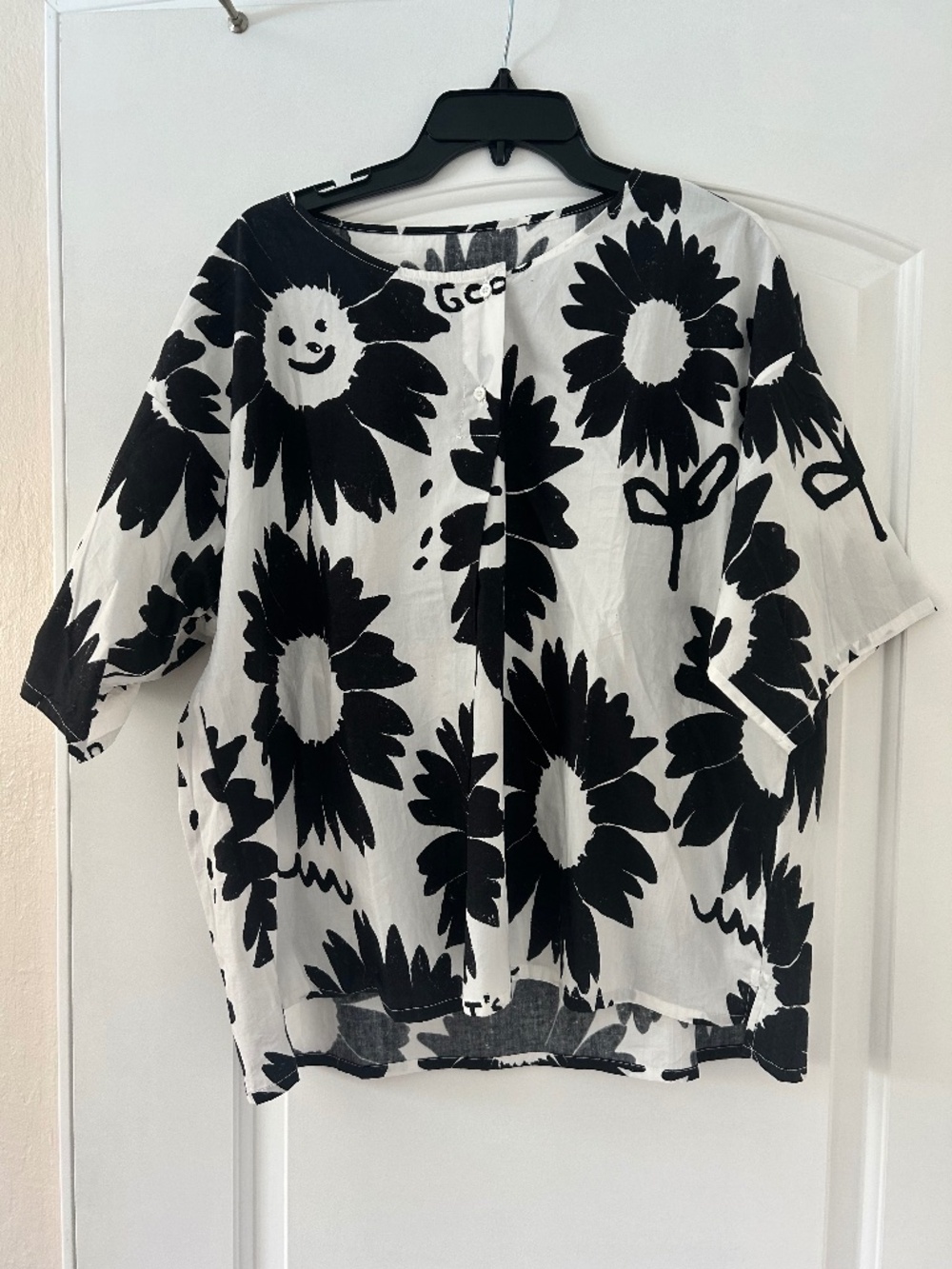 URLAZH New York designer ink flower print oversized blouse size small/medium